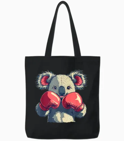 Koala Bear Warrior Avec Gants De Boxe Pour Garçons Et Filles Tote Bags - Black