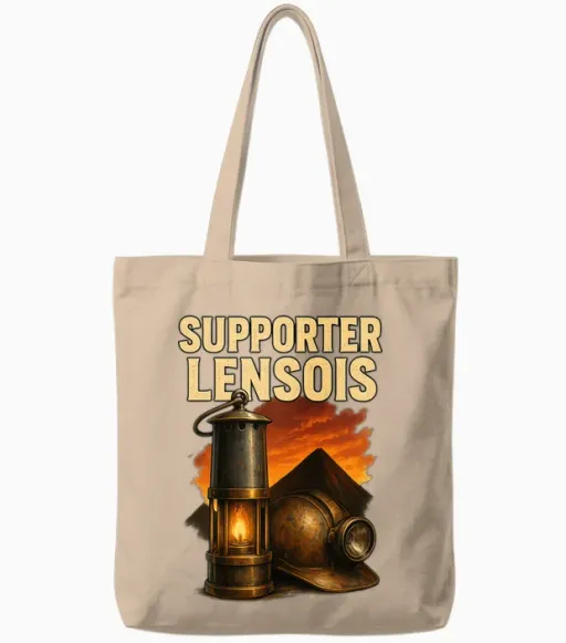 Supporter Lensois - Casque De Mineur Et Terrils De Lens T-Shirt Haut De Gamme Tote Bags in Natural