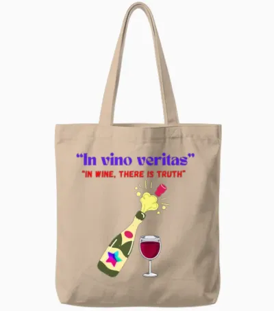 In Vino Veritas Tote Bags - Natural