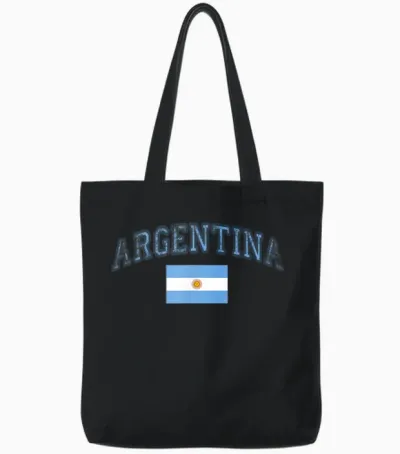 Argentina Flag Vintage Men Women Tote Bags - Black