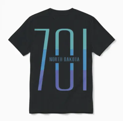 North Dakota Area Code 701, Clothing & Accessories Unisex T-Shirt - Black
