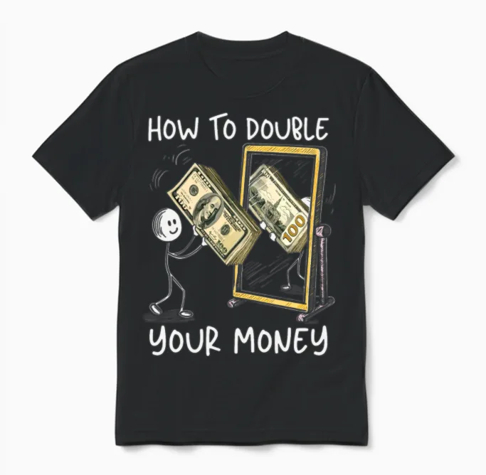 How to Double Your Money Funny Sarcasm Sarcastic Unisex T-Shirt in Black