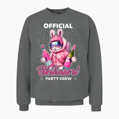 Skiing Official Skihaserl Party Crew Apres Ski Damen Unisex Sweatshirt - Graphite Heather