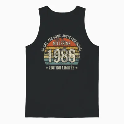 40 Years Funny Vintage 1986 Limited Edition Gift 40 Years Unisex Tank Top - Black