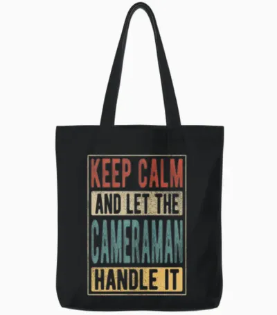 Cameraman Retro Gift Tote Bags - Black