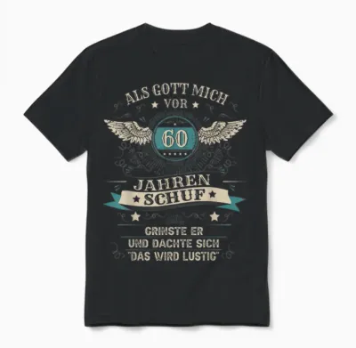 60. Geburtstag Mann Frau 60 Jahre 1966 Deko Lustig Geschenk Unisex T-Shirt - Black
