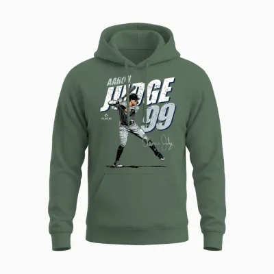 Mlbpa - Major League Baseball Aaron Judge - Mlbjud3001 Unisex Hoodie - Military Green
