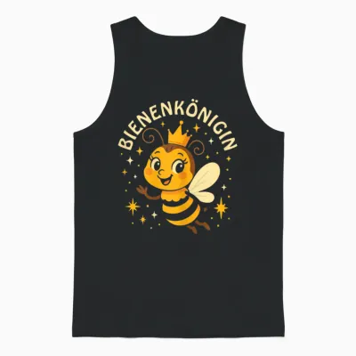 Bienenkönigin Süße Biene Mit Krone Kawaii Natur Motiv Unisex Tank Top - Black