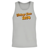 Vintage Since 1974 49 Years Old - Groovy 49th Unisex Tank Top - Ash – 2