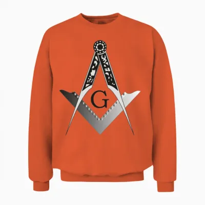 Masonic Square and Compass Unisex Sweatshirt - Orange