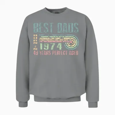 Best Dads Are Born in 1974 49 Years Old 49th Unisex Sweatshirt - Sport Grey