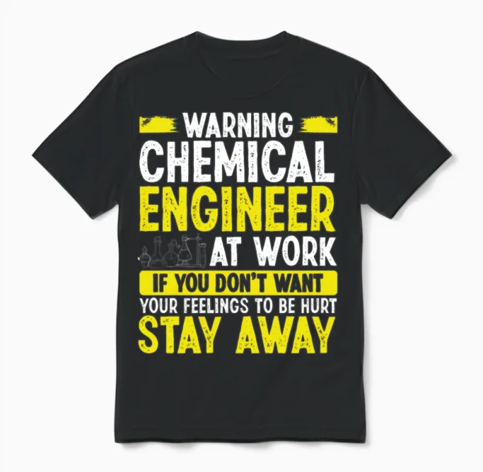 Funny Chemical Engineer Engineering Unisex T-Shirt in Black