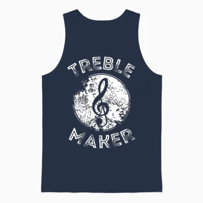 Funny Musician Unisex Tank Top - Navy
