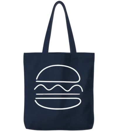 Burger Tote Bags - Navy