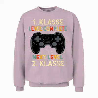 1. Klasse Level Complete Next Level 2. Klasse Unisex Sweatshirt - Light Pink