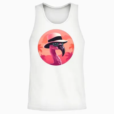 Style Flamingo Lovers Retro Unisex Tank Top - White