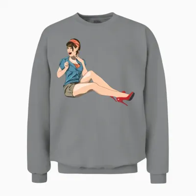 Pinup Wink Unisex Sweatshirt - Sport Grey