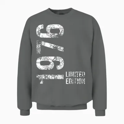 47th Birthday Man Woman 47 Years 1976 Gift T-Shirt, Black Unisex Sweatshirt - Graphite Heather