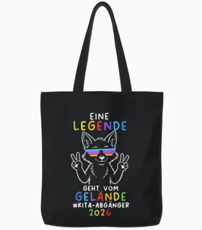 Kinder Legende Geht Vom Gelände Fuchs Kindergarten Abgänger 2026 Tote Bags - Black