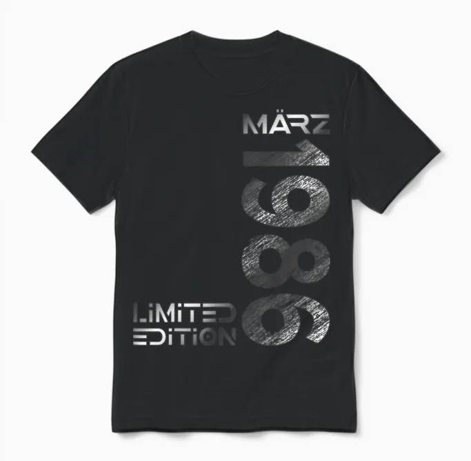 März 1986 Mann Frau 40. Geburtstag Limited Edition Unisex T-Shirt in Black