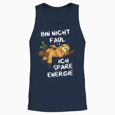 Morgenmuffel Chill Employee Sleep Shirt by Sloth Tired T-Shirt, Black Unisex Tank Top - Navy