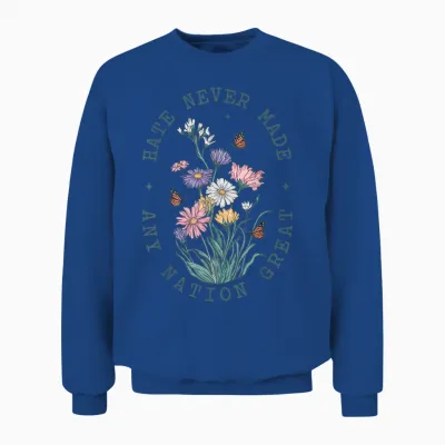 Floral Butterflies Democrat President Liberal Unisex Sweatshirt - Royal