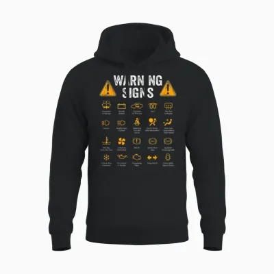 Funny Driving Warning Signs 101 Auto Mechanic Gift Driver Short Sleeve Unisex Hoodie - Black