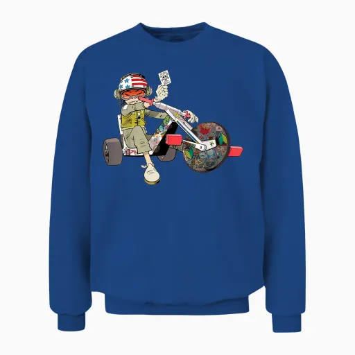 Gorillaz Noodles Trike Unisex Sweatshirt in Royal