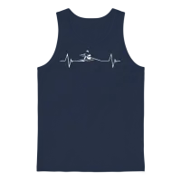 Rowing Heartbeat Love Unisex Tank Top - Navy – 1