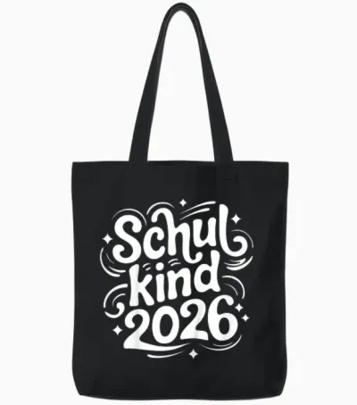 Schulkind 2026, Einschulung Grundschule 2026 Tote Bags - Black