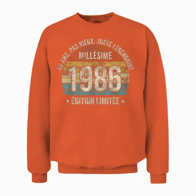 40 Years Funny Vintage 1986 Limited Edition Gift 40 Years Unisex Sweatshirt - Orange