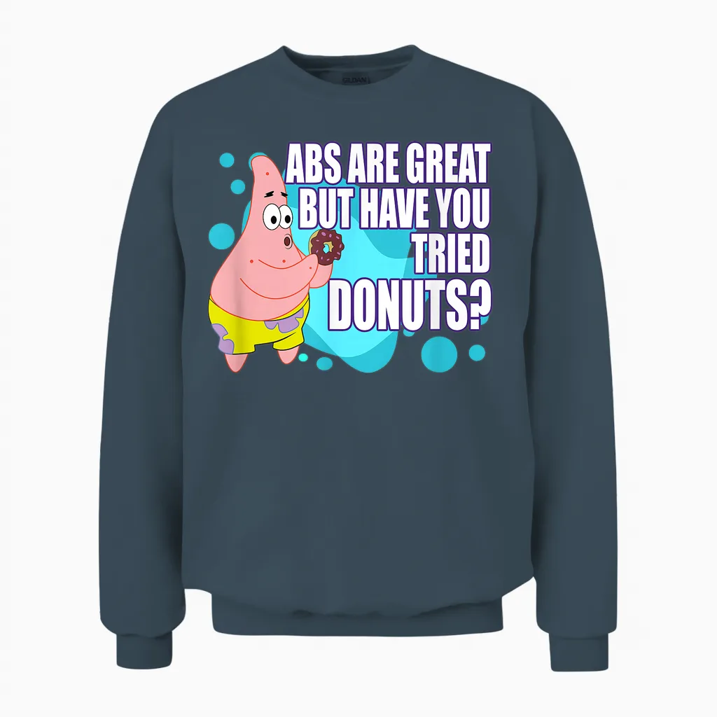 Patrick Star Loves Donuts Unisex Sweatshirt in Dark Heather