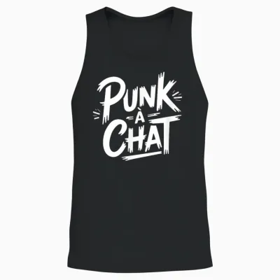 Punk Cat T-Shirt, Black, S Unisex Tank Top - Black