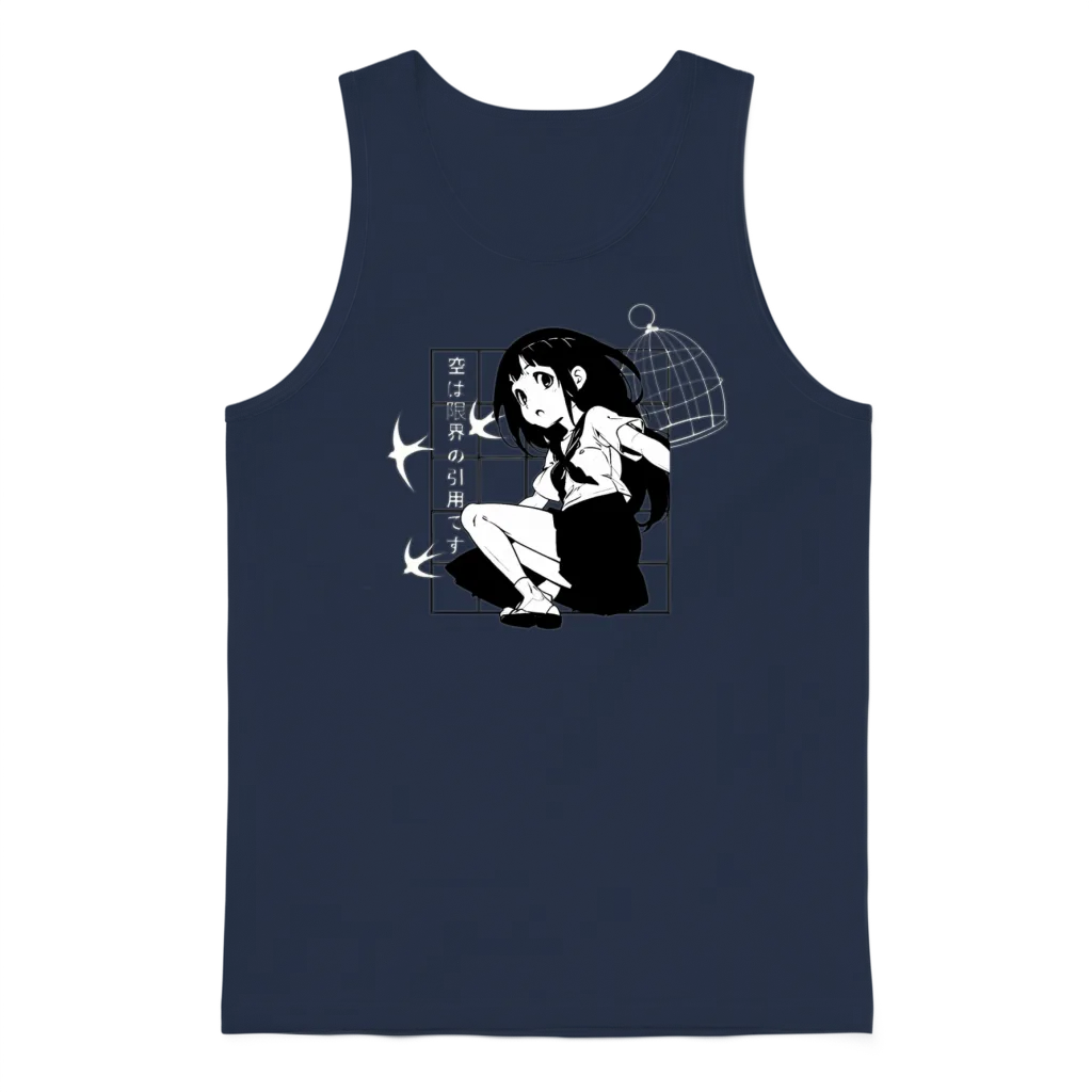 Retro-Chibi - Unisex Tank Top - Navy