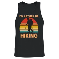 Male Hiker Id Rather Be Hiking Unisex Tank Top - Black – 2