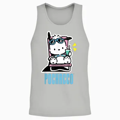 Pochacco Summer Drink Unisex Tank Top - Ash