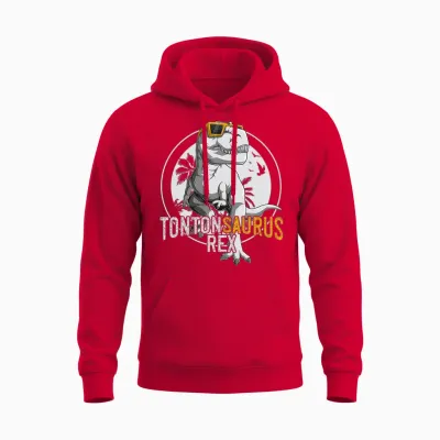 Tontonsaurus Rex Tonton Dinosaure Cadeau Oncle T-Shirt Haut De Gamme Unisex Hoodie - Red