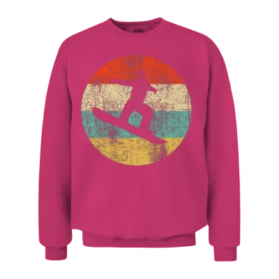 Snowboarding Vintage Retro Snowboarder Unisex Sweatshirt - Heliconia
