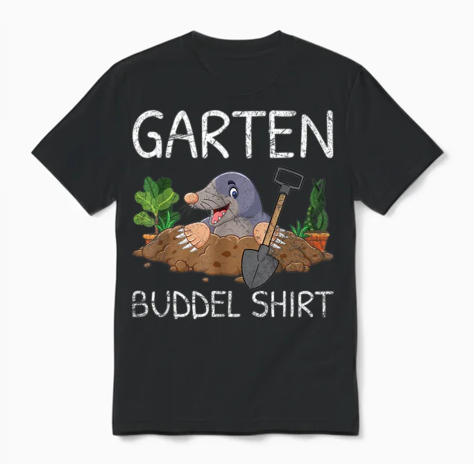 Garten Buddel Shirt Gardener Mole Garden Hobby Gardener T-Shirt, Black, S Unisex T-Shirt in Black