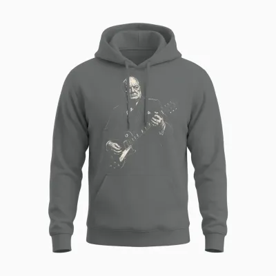 Winston Churchill Jouant De La Guitare électrique à Bascule Humour Unisex Hoodie - Graphite Heather