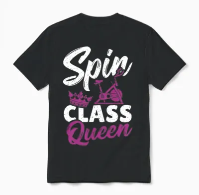Spin Class Queen Spinning Class Unisex T-Shirt - Black