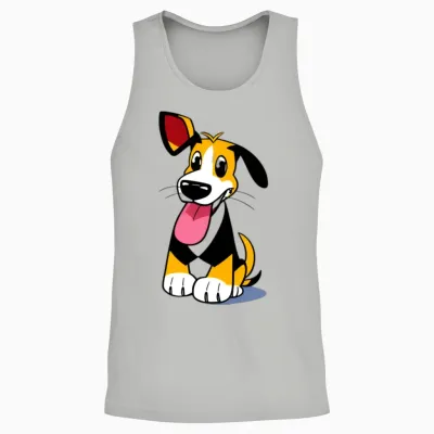 Cartoon Funny Dog Unisex Tank Top - Ash