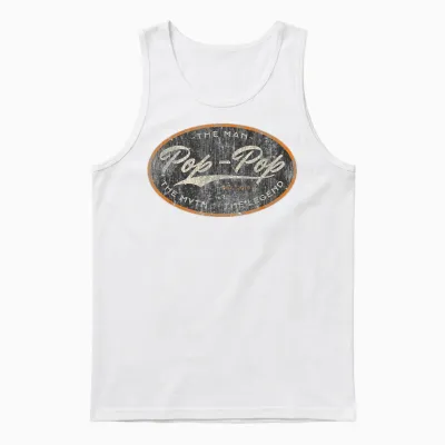 Vintage Pop Pop New Grandpa Est. 2019 the Man Myth Legend Unisex Tank Top - White