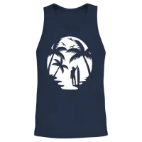 Surf Girl Pastel Cute Surfing Female Surfer Gift Unisex Tank Top - Navy – 2