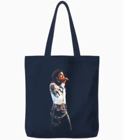 Pop-Superstar-Welttournee Der 80er Jahre 1988 King of Pop Tote Bags - Navy