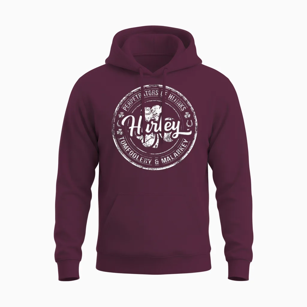 Hurley Irish Family Name Unisex Hoodie in Maroon