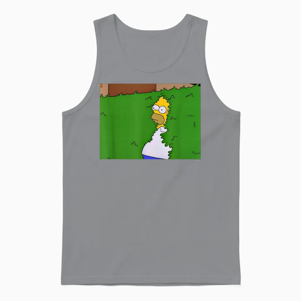 The Simpsons Homer Hedge Meme T-Shirt Small Unisex Tank Top in Sport Grey