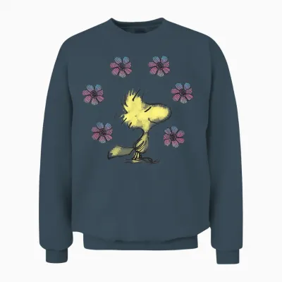 Peanuts Woodstock Liebe Blumen Unisex Sweatshirt - Dark Heather