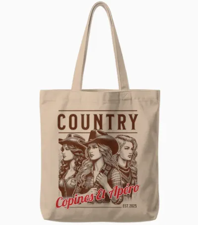 Country Copines Et Apéro Cadeau Humour Femme De La Campagne Tote Bags - Natural