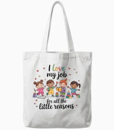 Proud Preschool Teacher Team Tote Bags - White